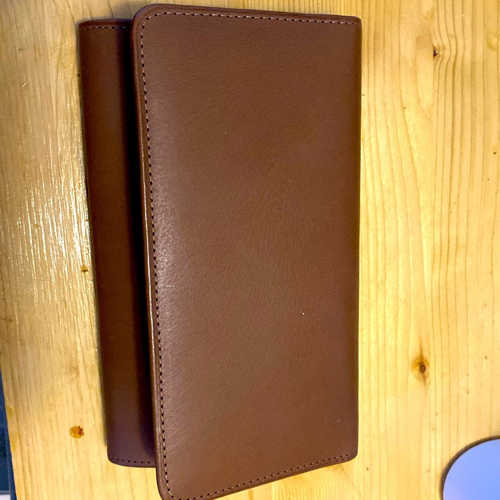 Brown leather coach wallet